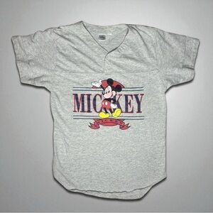 Vintage 90s Disney Store Mickey Mouse Sleep Shirt Jersey Top Retro Loungewear